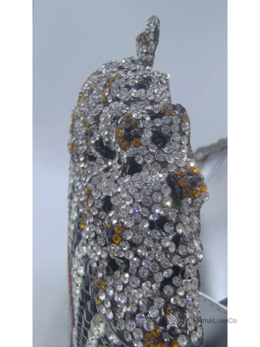 Mini Popcorn Crystal Clutch Bag Faux Leather Evening Handbag Rhinestone Prom